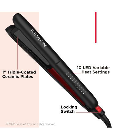Revlon SmoothStay Coconut Oil-Infused Straightener | 1 Inch Flat Iron for Sleek & Shiny Hair - Buy Online on SooperMarket.com