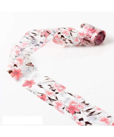 Nail art - nail foil - transfer foil - flowers in rose-natural with silver/background transparent - 1400-GL14