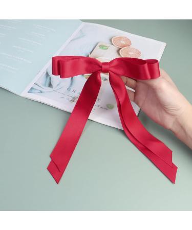 2 Pack Hair Bows for Women Black Bow Hair Clips French Barrette with Long Silky Satin Hair Ribbons for Women Girls(Black Red) - Buy Online on SooperMarket.com