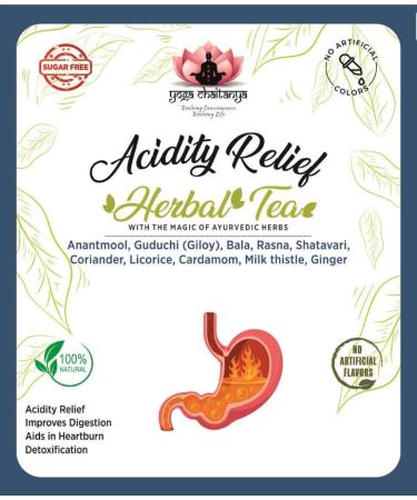Yoga Chaitanya Acidity Relief Herbal Tea-Caffeine free-Loose Leaf (50 gm)