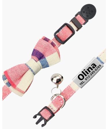 Tagme Pink Cat Collar with Name & Phone Number - Safety Closure & Bell - 1-Pack Kitten Accessory - Buy Online on SooperMarket.com