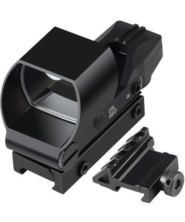 Feyachi Reflex Sight Red & Green Dot Gun Sight Scope 4 Reticles with 45 Degree Rail Mount, Upgraded On/Off Switch