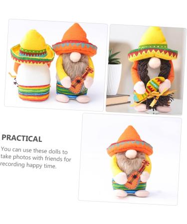 HOMSFOU 4 Pcs 1 Set Hawaiian Doll Summer Beach Party Decoration Nativity Ornaments for Kids Santa Ornament Plush Santa Gnome Cinco De Mayo Party Decorations Cloth Mexico Child Desktop Yellowx2pcs 20x13x9cmx2pcs - Buy Online on SooperMarket.com