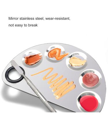 Sanwood Stainless Steel Make-Up Palette | Large Square Nail Art Mixing Plate for Foundation | Multi-Functional Cosmetic Artist Tool - Buy Online on SooperMarket.com
