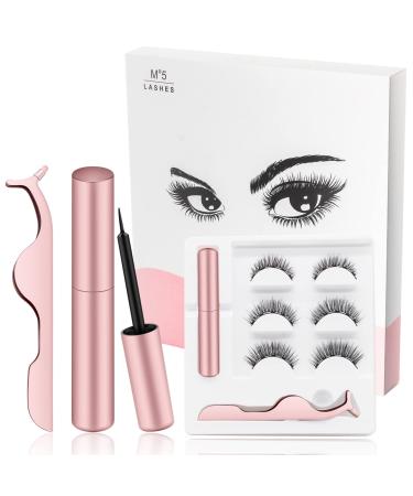 Magnetic Eyelashes - Narkysus Magnetic Lashes with Eyeliner Including 3Pairs 3D Reusable Magnetic Lashes 1 Tubes Magnetic Eyeliner for Mink Eyelashes Magnetic Eyelashes Natural Look 1 Count (Pack of 1)