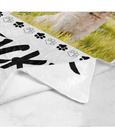Custom Blanket for Pet with Photos Name Text Customized Blanket Personalized Soft Throw Blankets with Paw Print for Dog Cat 60 x 80 Inches 60 x 80 Inches Multi R30 - Buy Online on SooperMarket.com