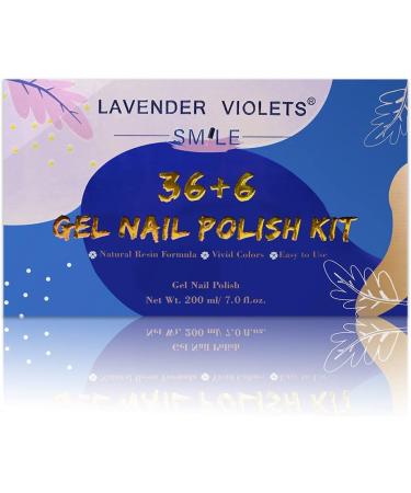 Lavender Violets 42-Piece Gel Nail Polish Set with Top Coats - Fall/Winter UV LED Gel Shades C958 - Buy Online on SooperMarket.com