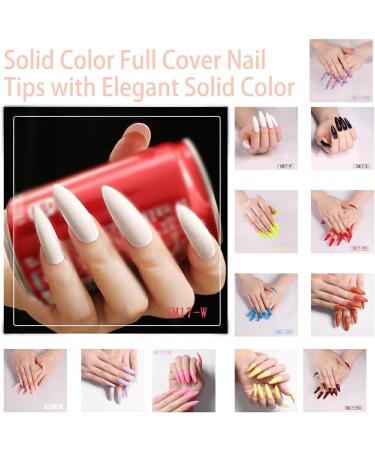 Dajidafu 1 Set False Nails Long Press Nail Tips Full Cover Artificial Fingernails Nail Art Simple Style for Women Girls Beginners SM17P63 Red - Buy Online on SooperMarket.com