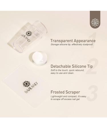 Saviland French Tip Nail Stamper Kit with Black+White Stamping Gel Polish - DIY French Manicure Set - Buy Online on SooperMarket.com