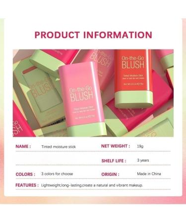 Lovelycat On-the-Go Makeup Blush Stick Tinted Moisture Stick Shadow Lips Cheek Blusher Creamy Makeup Long Lasting Natural Nude Makeup for All Skin (3PC) - Buy Online on SooperMarket.com