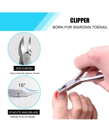 OosoFitt 7Pcs Stainless Steel Ingrown Toenail Clippers Set - Professional Toe Nail Nippers for Surgery Grade Manicure Pedicure - Silver - Buy Online on SooperMarket.com