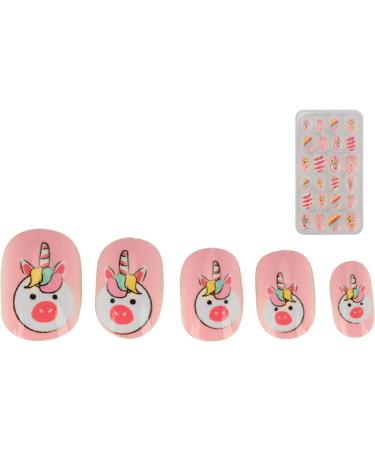 Kids Nail Art Kids False Nails Cartoon Pattern Full Cover Artificial False Nails Children False Nails Colored Girls Press On Nails Removable Kids Fake Nails (03) - Buy Online on SooperMarket.com