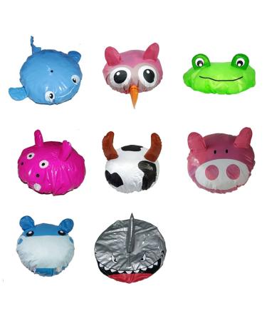 Set of 2 Waterproof Cartoon Shower Cap for Kids - Cute 3D Animal Designs (Cows + Shark) - Perfect for Spa, Swimming, and Bath Time - Buy Online on SooperMarket.com