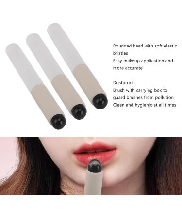 Round Head Lip Brush Reusable Silicone Applicator for Lip Gloss with Dustproof Carrying Box Concealer Brush for Blending Makeup - Buy Online on SooperMarket.com