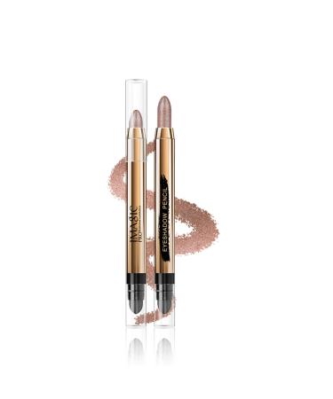 DELISOUL Metallic Eyeshadow Stick  Matte & Shimmer Cream Eye Shadow Stick  No Crease Glitter Eyeshadow Crayon  Long Lasting  Waterproof  High Pigmented Eye Highlighter Pen With Blending Sponge  10 10
