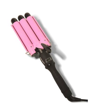 Trademark Beauty Babe Waves 3 Barrel Curling Iron Hair Waver 1 Inch Quick Heat Adjustable Temperature Hair Curler Perfect Beach Waver Hair Styling Tools 25mm Standard Ceramic Wand Pink 3 Barrel (1 Inch)