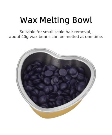 10pcs Heart Shaped Wax Melting Bowls - Gold Aluminum Foil Wax Bean for Hair Removal - Large Size Perfect for Home Use - Buy Online on SooperMarket.com