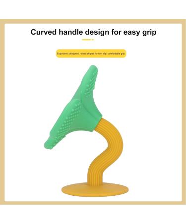Silicone Baby Teething Toy Teether for Gum Pain Relief - Green Orange - Buy Online on SooperMarket.com