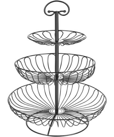 Fruit Basket Bowl 3 Layers Wire Basket Stand Kitchen Countertop Organizer Fruit Vegetable Bowl Fruit Basket Fruit Bowls (Color : Black) - Buy Online on SooperMarket.com