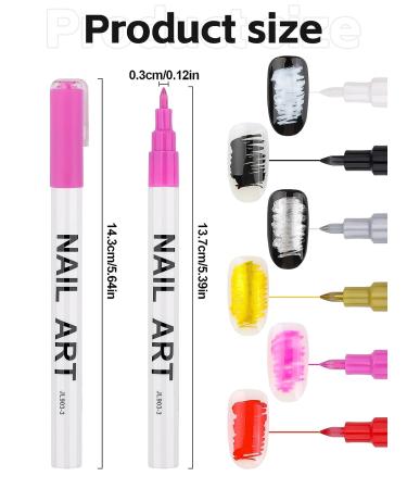 Kalolary 6 Color 3D Nail Art Pens Set - Nail Point Graffiti Dotting Pen for DIY Manicure Tools - Buy Online on SooperMarket.com