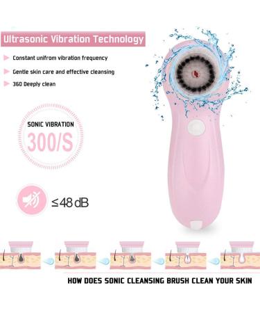 MOSCHOW Rechargeable Waterproof Facial Cleansing Brush - 3 Brush Heads, 2 Power Modes (Pink) - Buy Online on SooperMarket.com