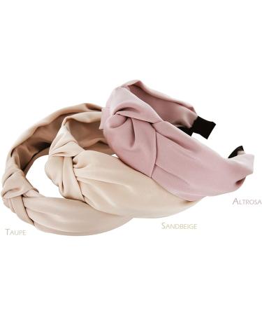 axy Headband with Knot and Satin Covered Vintage Beautiful Headband Hair Accessories Women's Headband HR35A (Dusky Pink) - Buy Online on SooperMarket.com