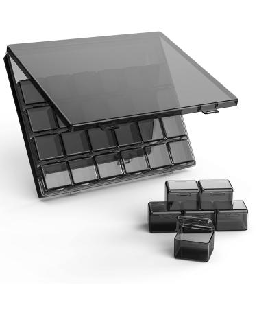 DOHIMGIO 30 Packs Plastic Stackable Organizer Container with Lids, Mini Containers for Beads, Glitter, Slime, Paint or Seed Storage - Black (Black)