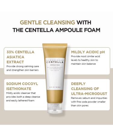 SKIN1004 Madagascar Centella Ampoule Foam Cleanser 125ml - Low pH, Natural Soda Powder, Coconut Surfactant - EWG Green Grade - Buy Online on SooperMarket.com