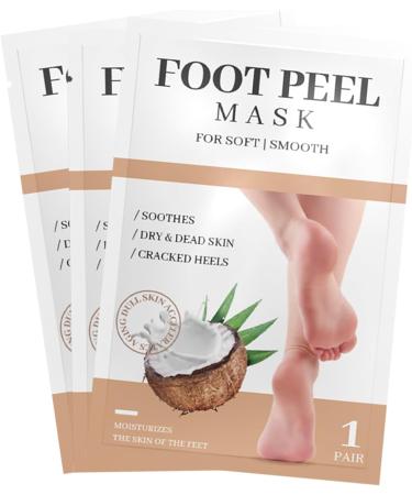 Foot Mask - 3 Pairs Peeling & Moisturizing Socks for Dry Cracked Feet - Foot Spa Treatment for Men & Women - Buy Online on SooperMarket.com