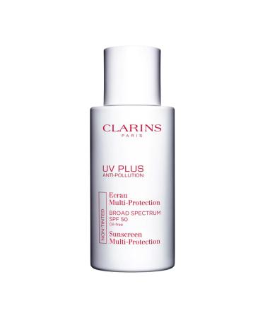 Clarins UV Plus Anti Pollution Sunscreen for Face | Broad Spectrum SPF 50 | Oil Free No White Cast | UVA/UVB and Pollution Protection | Protective Antioxidants | All Skin Types