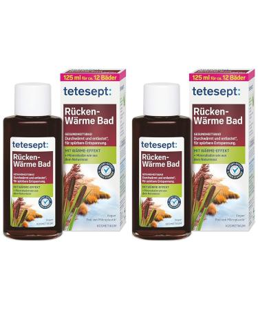 Tetesept back heat bathroom-health bath with heat effect and mineral salts-relaxing bathing additive warm and relieved-1 x 125 ml (pack with 2) 125 ml (2 pack)