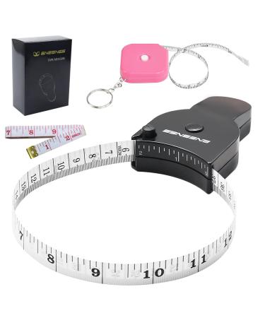 3pcs Tape Measure, Soft Measuring Tape for Body Measurements 60 Inch(150cm), Lock Pin&Push-Button Retract, for Body Measurement, Weight Loss, Fitness, Tailoring, Sewing, Crafting Measurements Black