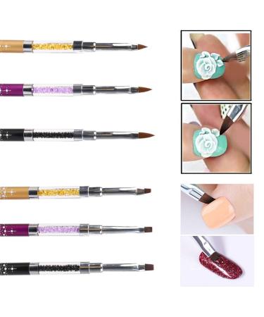 Kalolary 3PCs Acrylic Nail Brushes - Perfect Gel Nail Art & Design Accessories for Professional Nail Care - Buy Online on SooperMarket.com