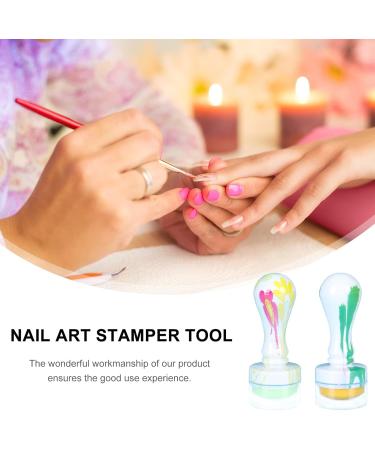 Minkissy Silicone Nail Stamp & Scraper - Clear Nail Art Stamping Tool for Acrylic Manicure 8x3cm - Buy Online on SooperMarket.com