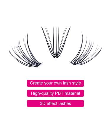 Premium 20D 0.07mm D Curl Individual Eyelash Clusters - 120PCs DIY Fadlash Eyelashes - 13mm | Shop Internationally - Buy Online on SooperMarket.com