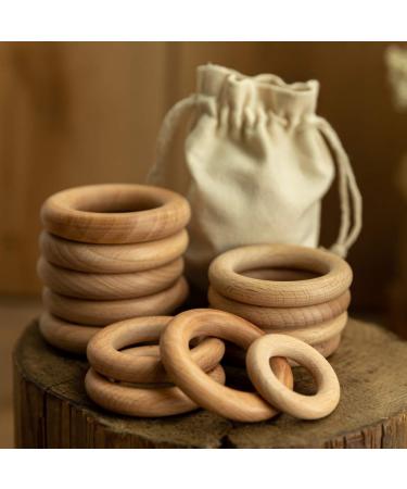 Bopoobo 60mm Unfinished Wooden Rings - Natural Beech Craft Rings for DIY Baby Teething Toys & Accessories (10 pcs) - Buy Online on SooperMarket.com