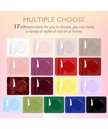 MAQUITA Gel Nail Polish Set with 48w Lamp Starter Kit - 17 Colorus Nail Salon Set - with No Wipe Glossy & Matte Top Coat and Base Coat - DIY Manicure Tool Gift for Beginners at Home - Buy Online on SooperMarket.com