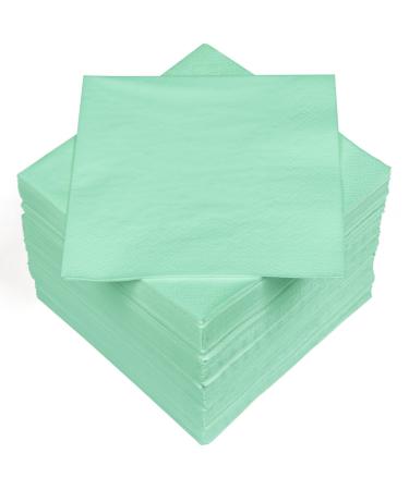 HEKU 100 single-colored napkins 3-layer 33x33cm i Uniform quality for events & gastronomy I practical 5-pack I highly absorbent and stylish mint