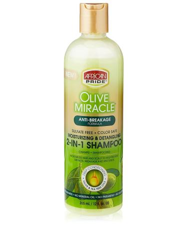 African Pride Olive Miracle Anti-Breakage 2 in 1 Shampoo and Conditioner 355 ml/12 fl.oz