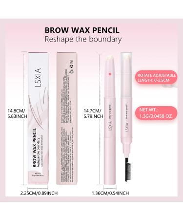 LSxia Double-headed Eye Brow Wax Pen - 2 in 1 Clear Gel Pencil with Comb, Waterproof Brow Styling for 3D Eyebrows makeup - Buy Online on SooperMarket.com