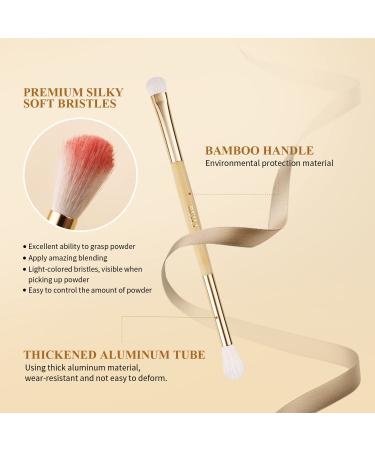 Beili 10 PCs Eyeshadow Brush Set - Perfect for Blending Eyeshadow Highlighter & Eyeliner | Eco-Friendly Bamboo Makeup Brushes for Flawless Eye Makeup - Buy Online on SooperMarket.com