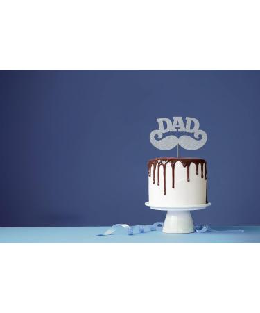 Cakeshop Fathers Day Glitter Cake Topper Fathers Day Cake Topper Decoration Dad Moustache - Double Sided 400gsm Glitter Card Choice 14 of Colours and Loads of Styles | Gold - Buy Online on SooperMarket.com