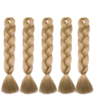 Jumbo Braiding Hair Extensions Colorful Synthetic Hair for DIY Crochet Box Braids Ombre 1Pc 24inch Ash Blonde - Buy Online on SooperMarket.com