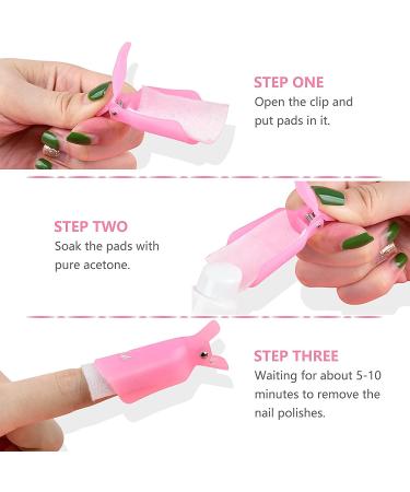 TsMADDTs Acrylic Nail Soak Off Clips - 30pcs Reusable Gel Nail Polish Remover Clips in Pink, Purple, White | Nail Clips for Polish Removal - Buy Online on SooperMarket.com