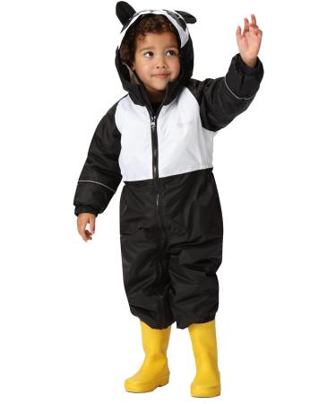 Regatta Kids Mudplay III Waterproof Animal All-in-one Suit 2-3 Years - Black/White Panda Print - Buy Online on SooperMarket.com