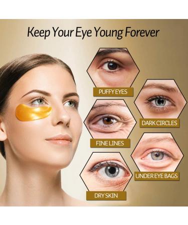 Gold Eye Lip Mask Set - 20pcs Under Eye Patches & 10pcs Collagen Lip Masks - Hydrating Treatment for Dry Lips and Dark Circles - Buy Online on SooperMarket.com