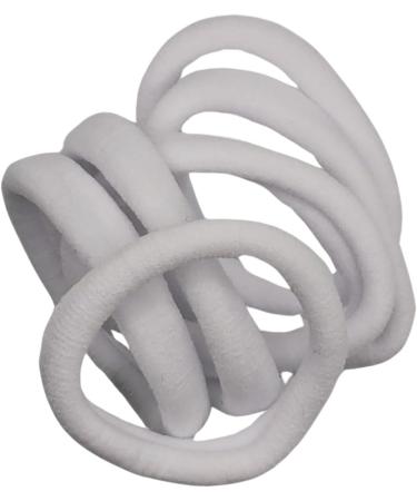 White Jersey Endless Snag Free Hair Bobbles Hair Elastics Hair Bands for Women Girls by Glitz4Girlz - Buy Online on SooperMarket.com