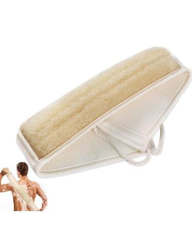 Inmorven sponges back brush shower natural sponge luffa sponge peeling back scrubber 40inchs improved loofah bathing sponge for men and women saving and thorough cleaning.White/100cm Luffa