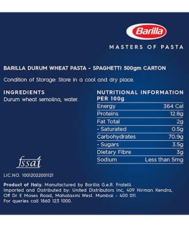 Buy Barilla Spaghetti Noodles n. 5 - 8 Pack (8 x 500g) | Premium Italian Pasta for International Shipping - Buy Online on SooperMarket.com