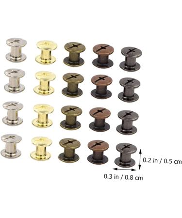 EXCEART 100 Sets Lash Rivet Boxed Diy Crafts Brass Rivets Double- Sided Rivets Diy Studs Self Made Component Assorted Color 0.8x0.8cm - Buy Online on SooperMarket.com